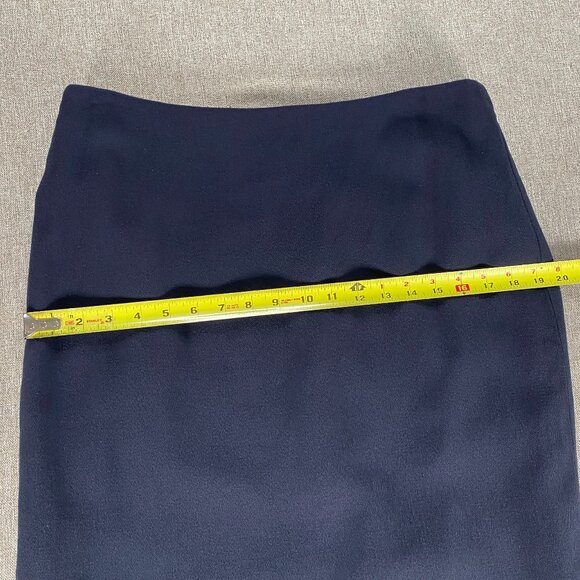 Linda Allard Ellen Tracy Wool Blend Pencil Skirt Women 14 Navy Blue Casual Korea - Picture 12 of 13